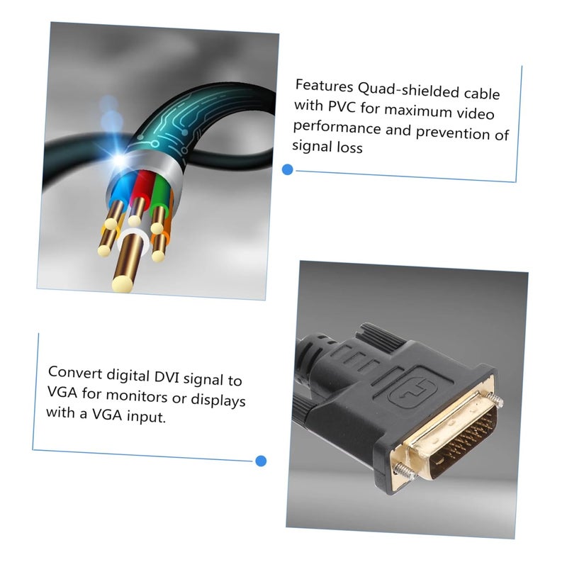 Housoutil DVI to VGA Adapter Cable Converter Plug and Play No Driver Needed - Image 5